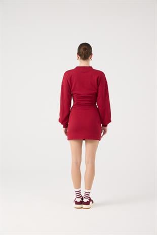 Nancy Dress Claret Red