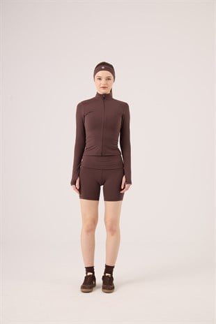 Beli Kıvrımlı Mini Kacie Şort Kahve