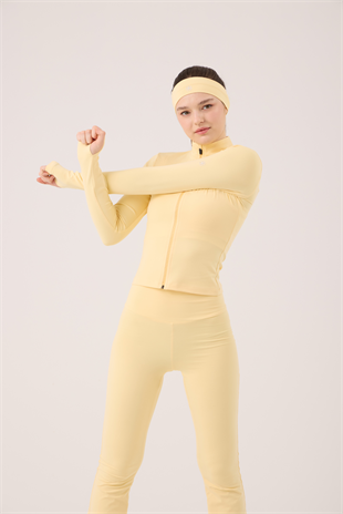 Parmak Detaylı Fermuarlı Fabiola Ceket Sarı