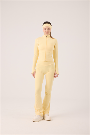 Yüksek Bel Flare Fabiola Tayt Pantolon Sarı