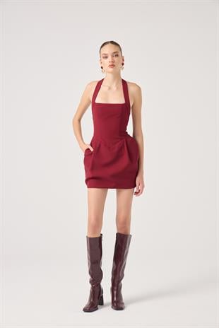 Yerry Dress Burgundy