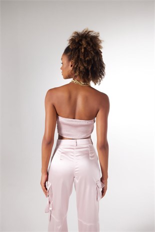 Crop Model Balenli Saten Maddy Büstiyer Pudra