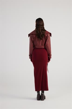 Neeko Leather Jacket Claret Red