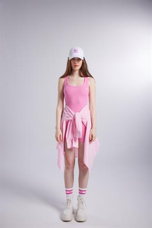 Cepli Oversize Kesim Lovesize Gömlek Pembe