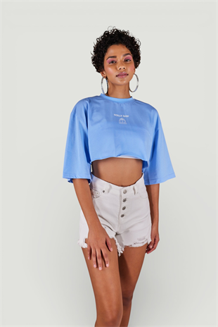 Holly Crop T-Shirt Blue