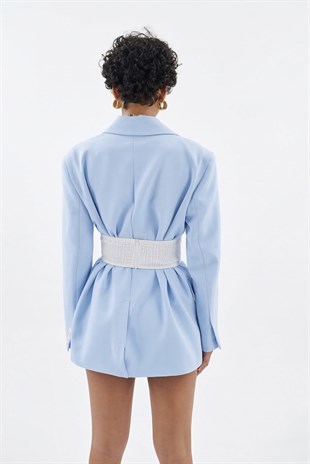 Arkası Gipeli Satin Korse Beyaz