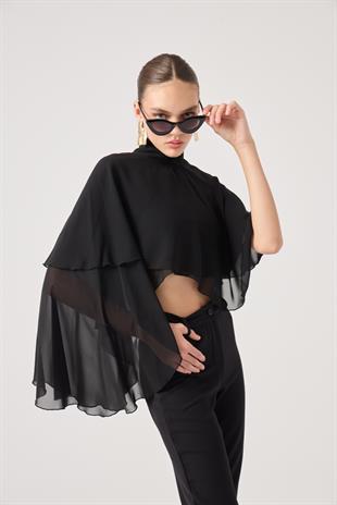 Pelerin Model Bena Bluz Siyah