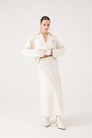 Zoi Knit Skirt White