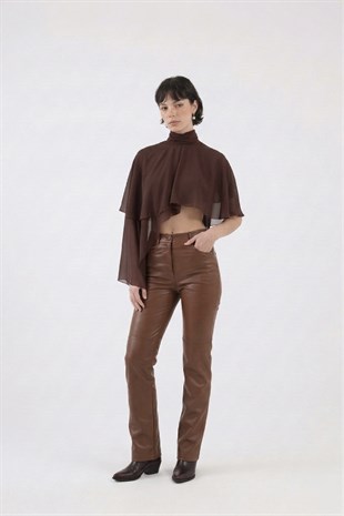Dolores Leather Trousers Brown