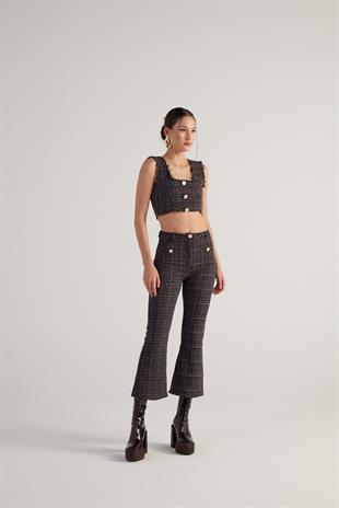 Tweed Trousers Black