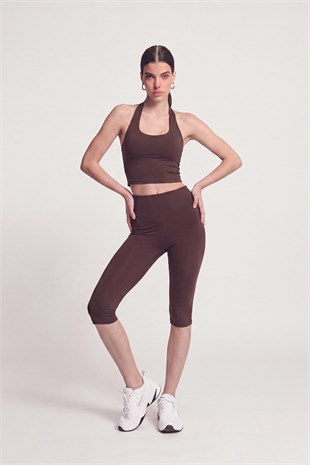 Kayla Capri Leggings Brown
