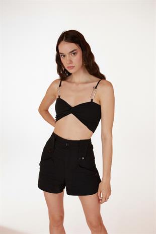 Rise Chain Blouse Black