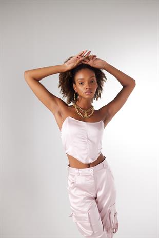 Crop Model Balenli Saten Maddy Büstiyer Pudra