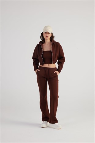 Mixed Sweatpants Brown
