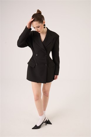 Belden Oturmalı Galina Blazer Ceket Siyah
