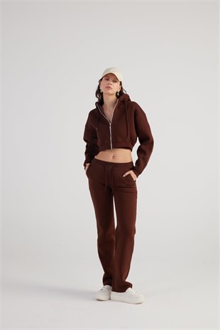 Mixed Sweatpants Brown