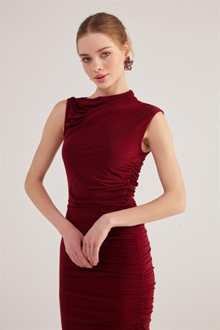 Lily Dress Claret Red