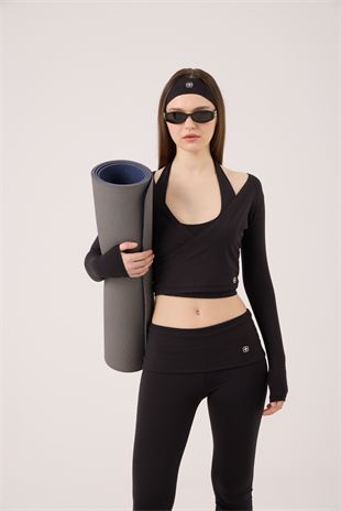 Bağlamalı Crop Kesim Ellen Bolero Siyah