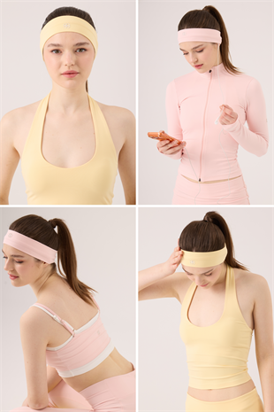 Holly Saç Bandı Sarı- Pembe Set