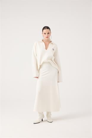 Zoi Knit Skirt White