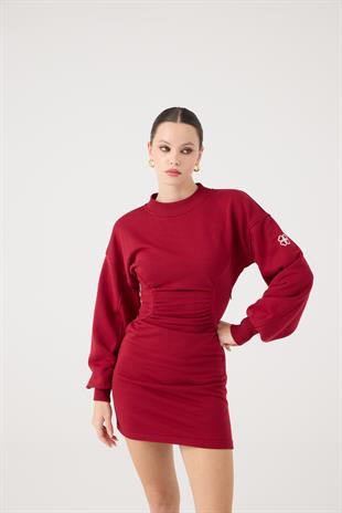 Nancy Dress Claret Red
