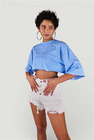 Holly Crop T-Shirt Blue