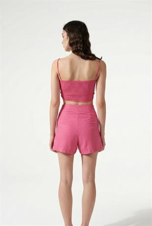 Koton Kumaş Astarlı Mini Rise Şort Pembe