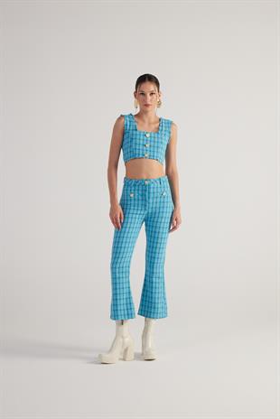Tweed Trousers Blue