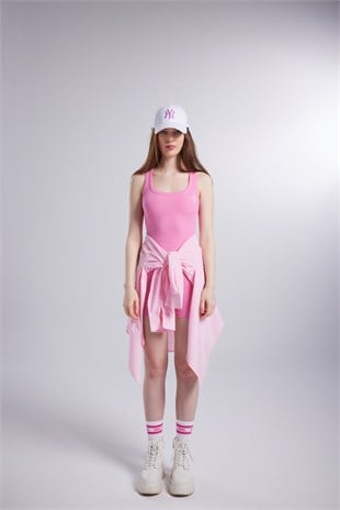 Cepli Oversize Kesim Lovesize Gömlek Pembe