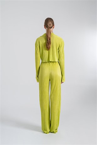 Beli Lastikli Esnek Comfy Pantolon Yeşil
