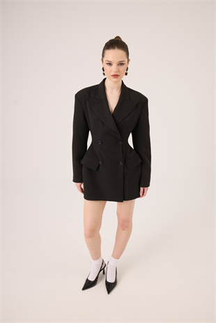 Belden Oturmalı Galina Blazer Ceket Siyah