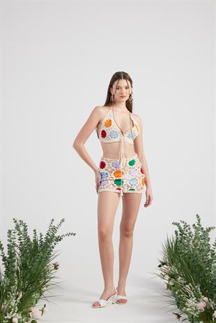 Bağlamalı Joia Triko Takım Pareo Bej