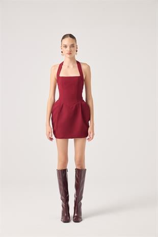 Yerry Dress Burgundy
