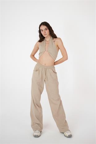 Rise Trousers Beige