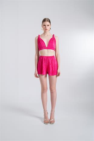 Beli Lastikli Bağlamalı Comfy Büstiyer Pembe