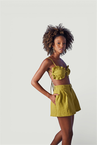 Crop Model Bağlamalı Playa Büstiyer Yeşil