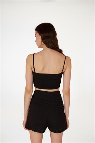 Rise Chain Blouse Black