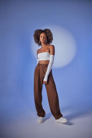 Straplez Model Noir Bluz Ekru