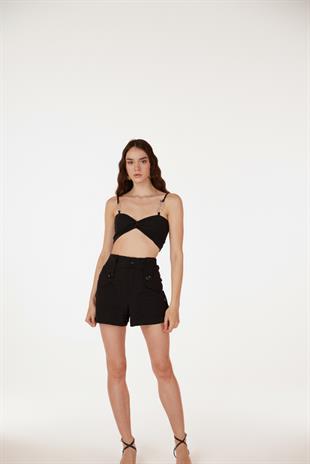 Rise Chain Blouse Black