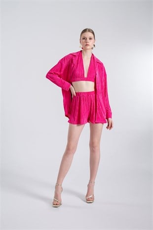 Oversize Düğme Kapamalı Comfy Oversize Gömlek Pembe