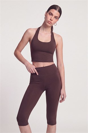 Kayla Capri Leggings Brown