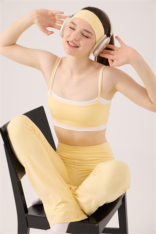 Yüksek Bel Flare Fabiola Tayt Pantolon Sarı