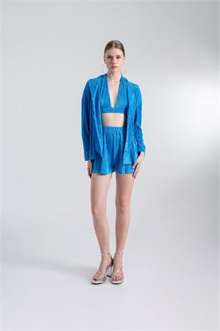 Oversize Düğme Kapamalı Comfy Oversize Gömlek Mavi