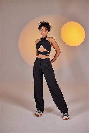 Wrap Top Siyah