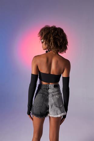 Straplez Model Noir Bluz Siyah