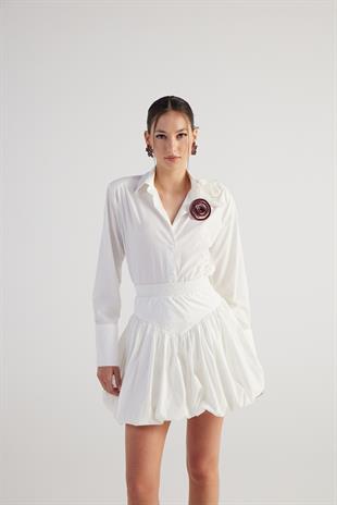 Beli Lastikli Mini Balon Lexi Etek Beyaz