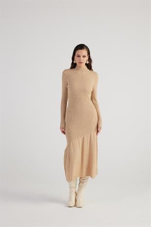 Sally Knitwear Dress Beige