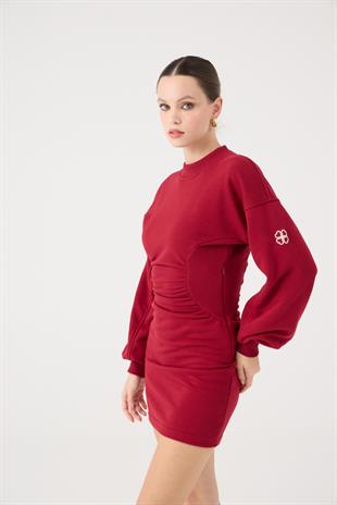 Nancy Dress Claret Red