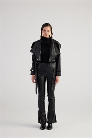 Neeko Leather Trousers Black