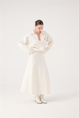 Zoi Knit Skirt White